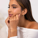 Zenith Gold Diamond Bracelet by Lavana on model lab grown diamond station links