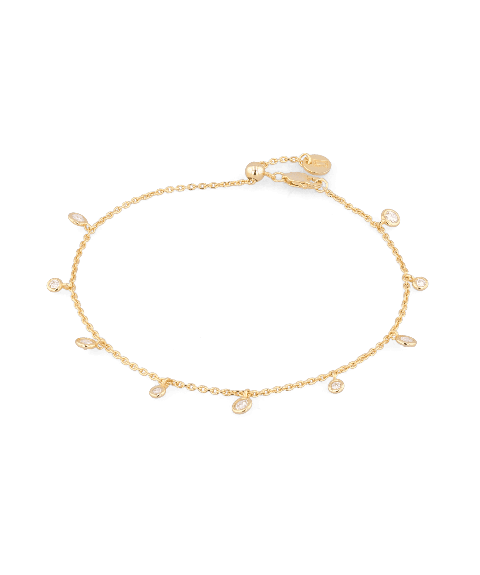 Zenith gold diamond bracelet by Lavana,  lab grown diamond station links