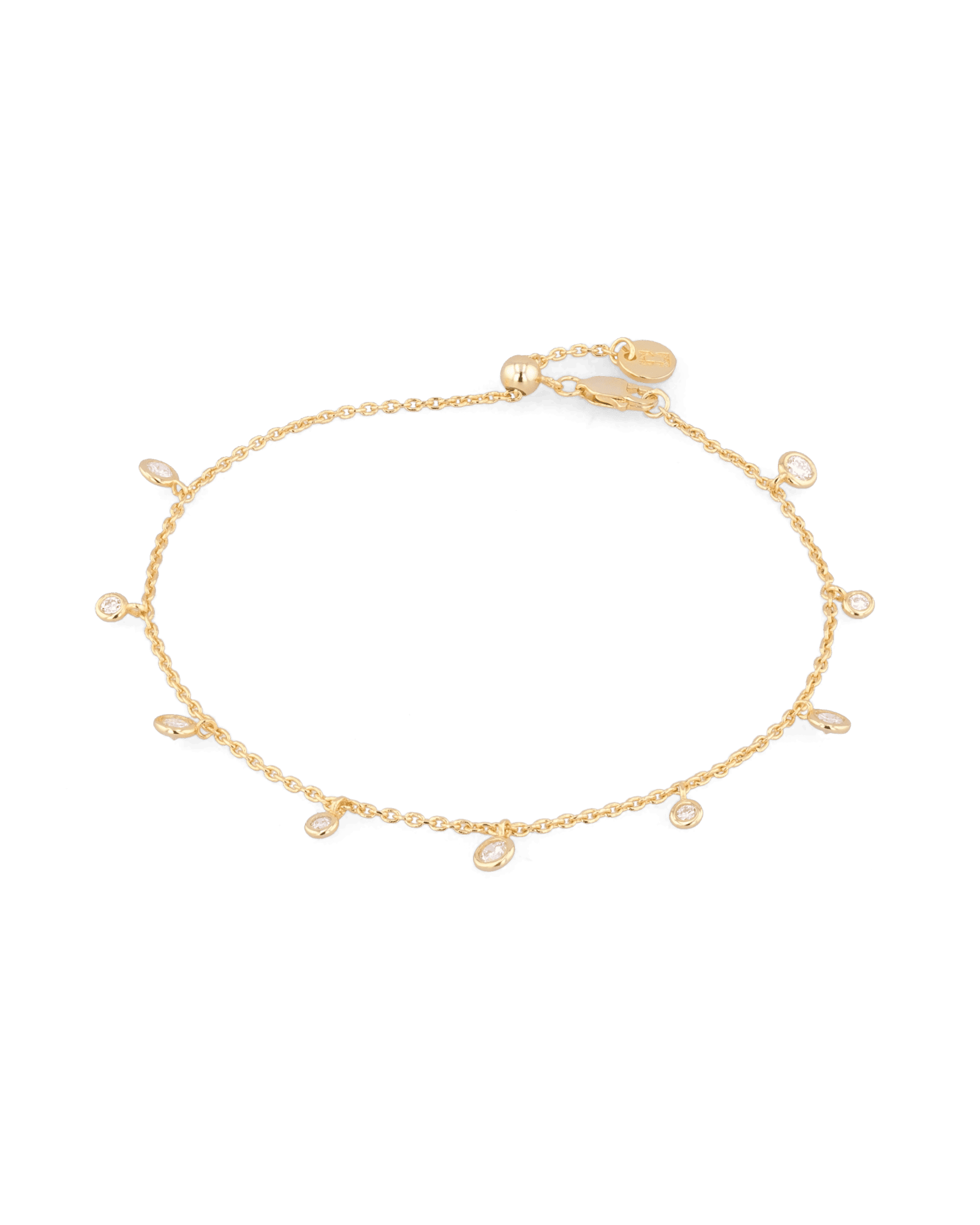Zenith gold diamond bracelet by Lavana,  lab grown diamond station links