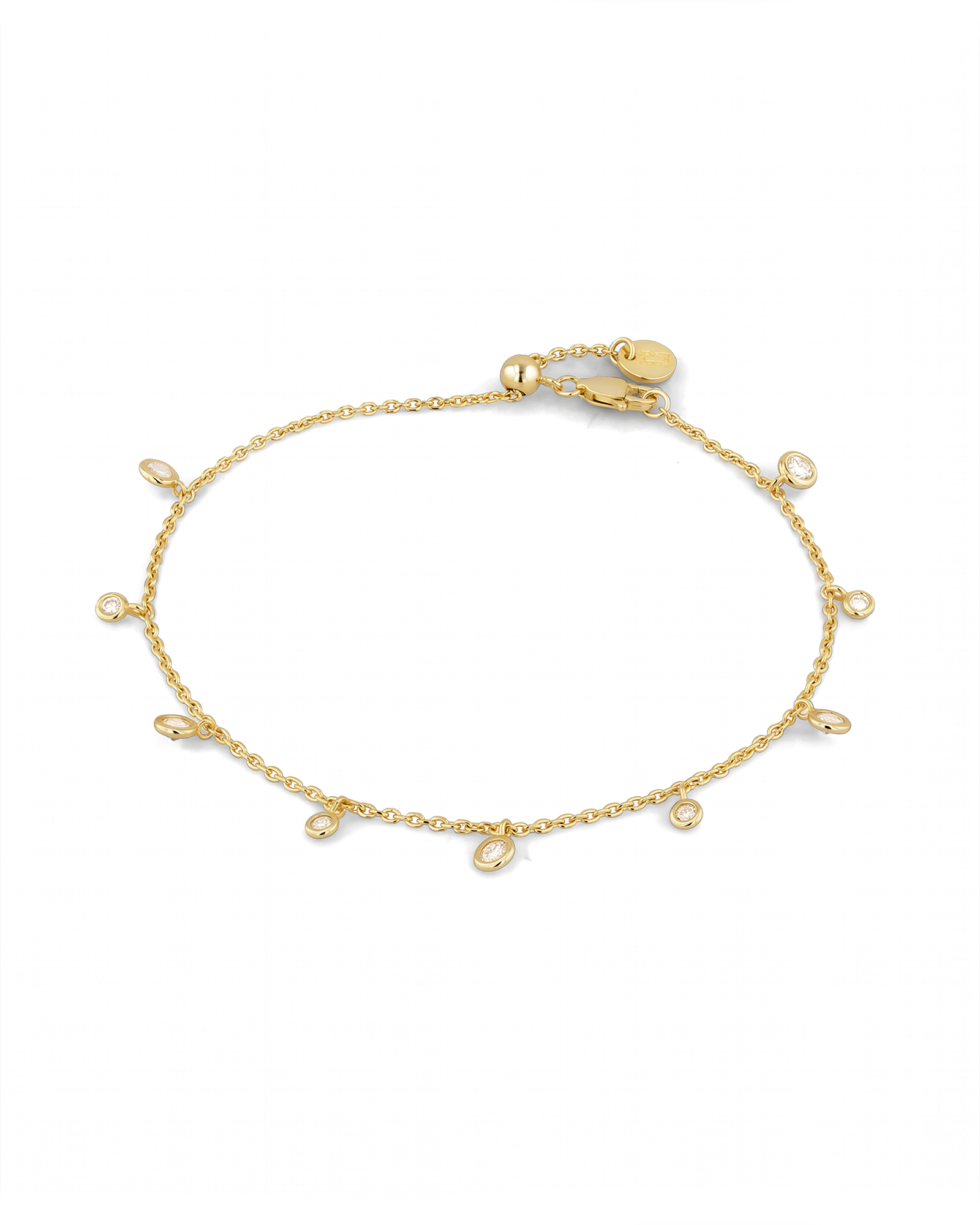 Zenith gold diamond bracelet by Lavana,  lab grown diamond station links