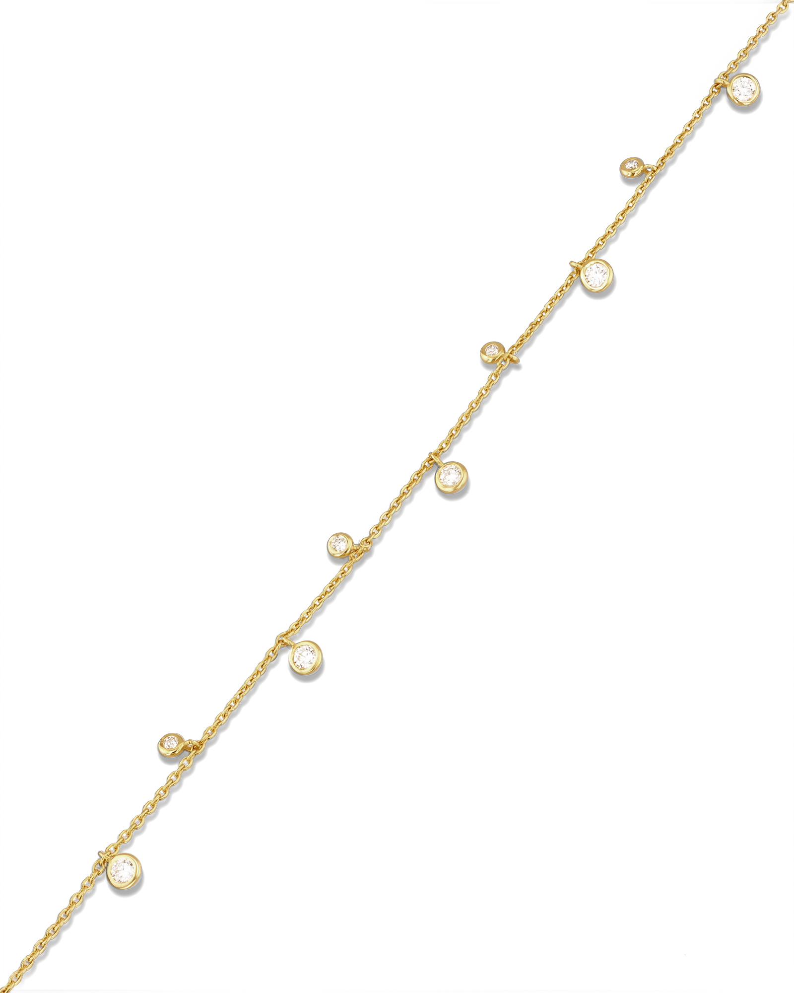 Zenith gold diamond bracelet by Lavana,  lab grown diamond station links