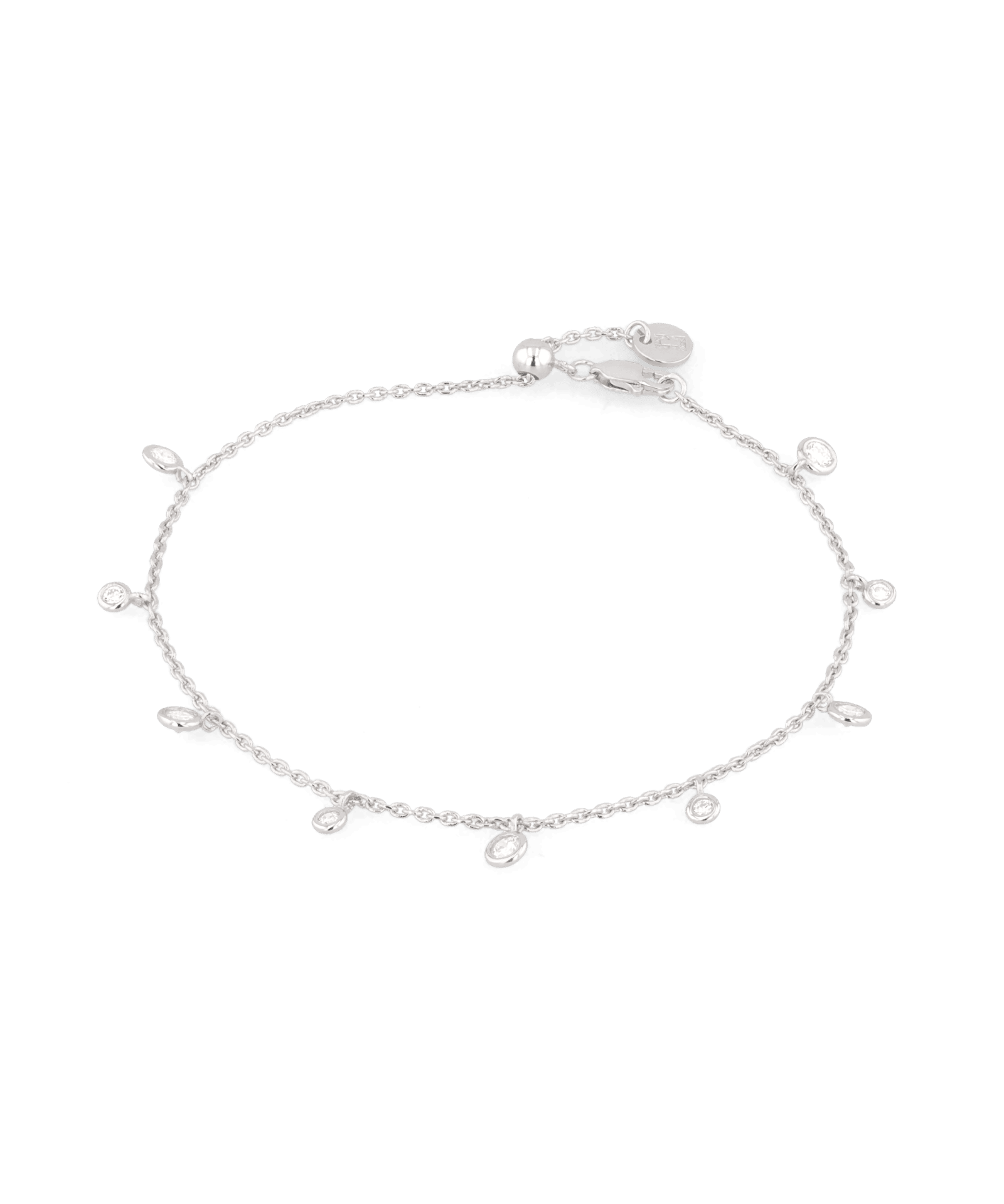 Zenith silver diamond bracelet by Lavana,  lab grown diamond station links