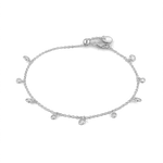 Zenith silver diamond bracelet by Lavana,  lab grown diamond station links