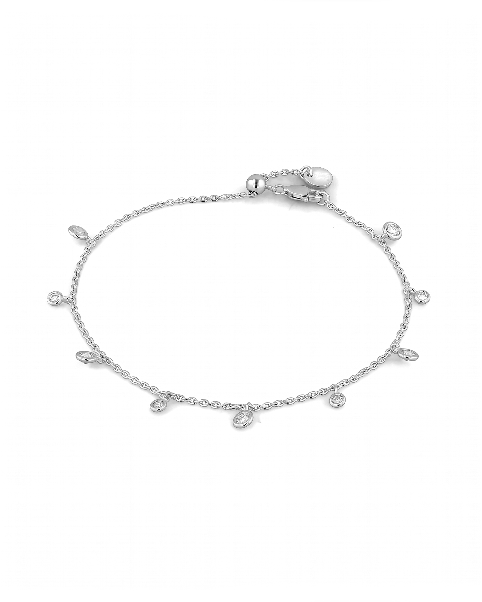 Zenith silver diamond bracelet by Lavana lab grown diamond station links 1
