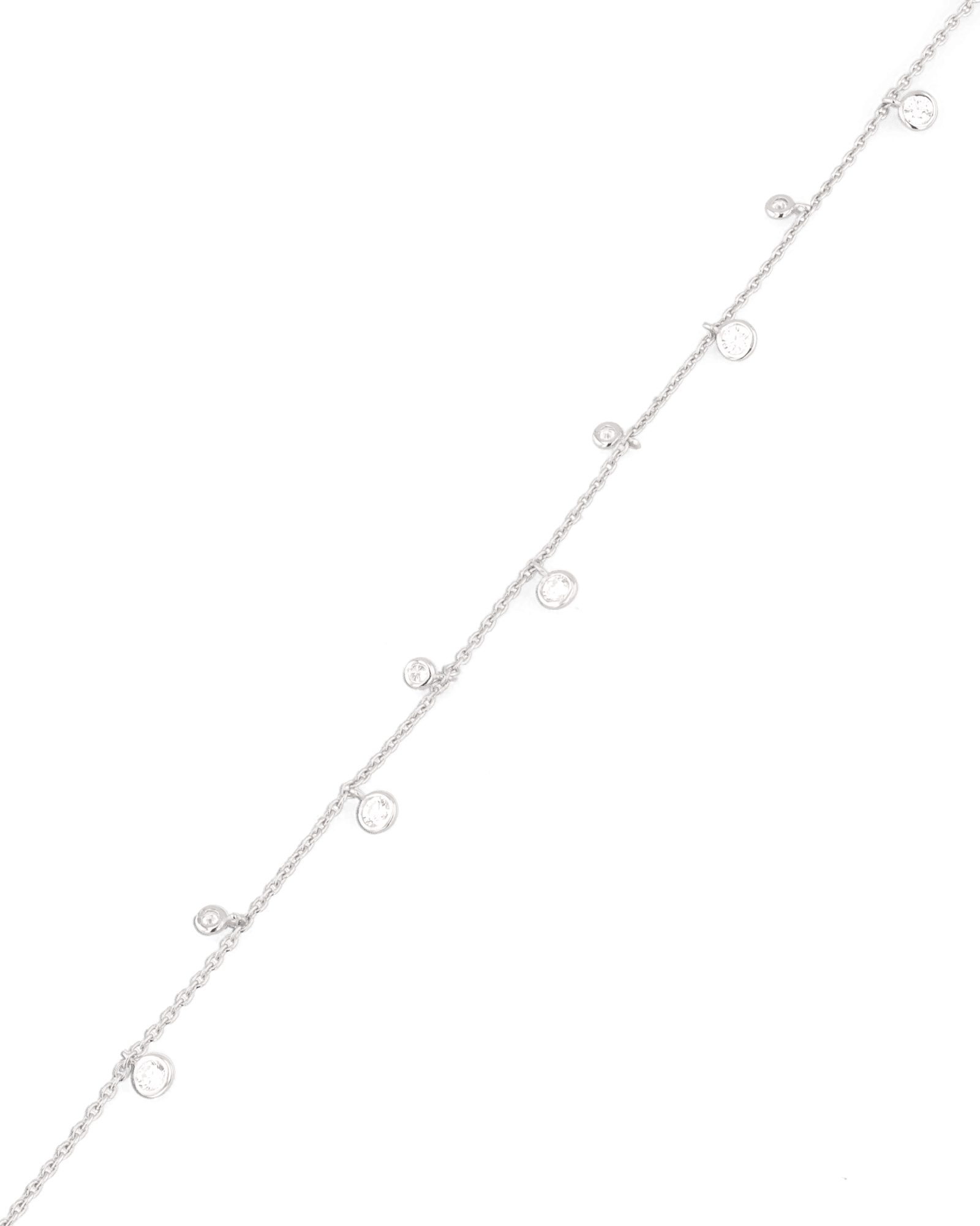 Zenith silver diamond bracelet by Lavana,  lab grown diamond station links