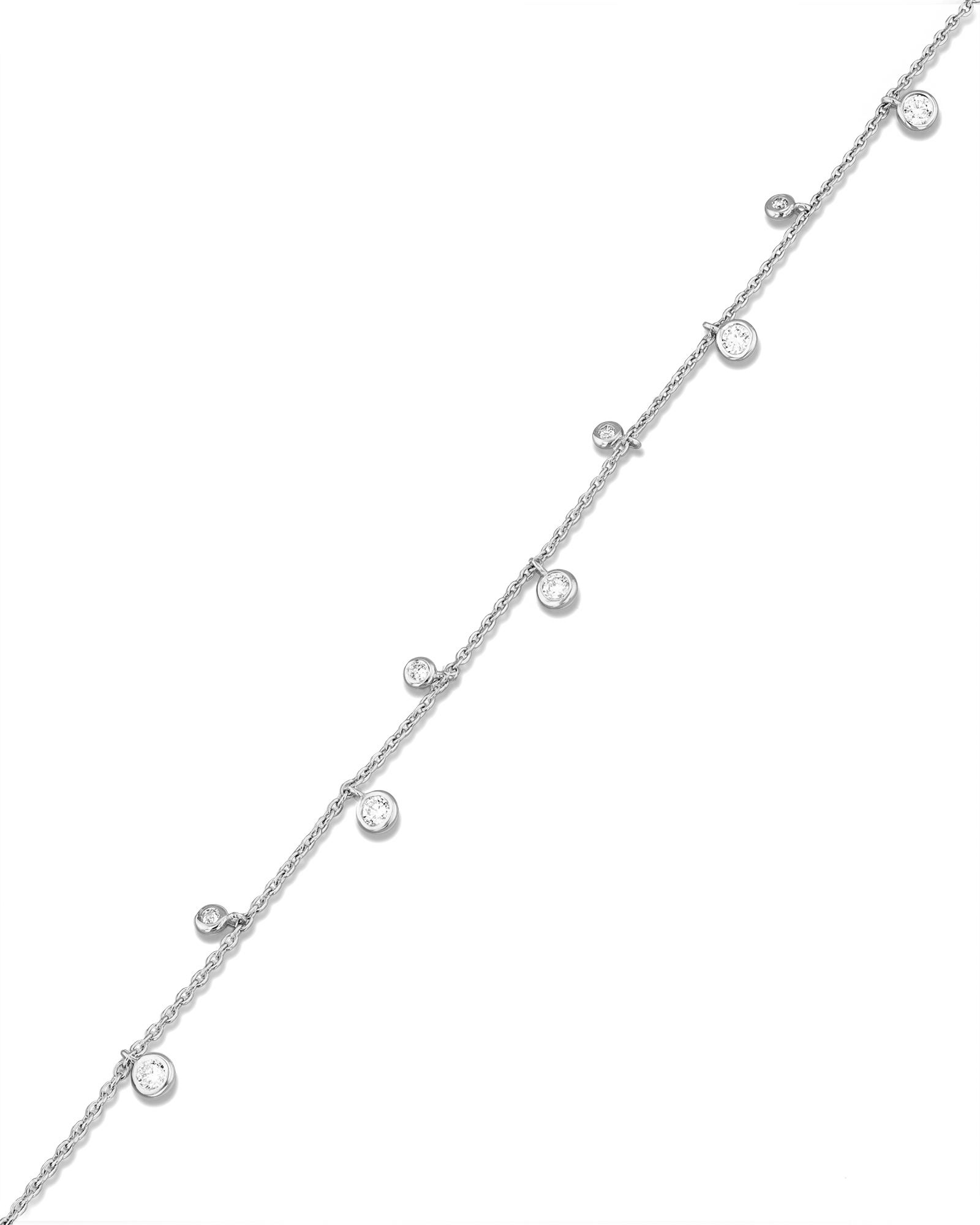 Zenith silver diamond bracelet by Lavana,  lab grown diamond station links